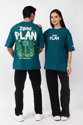 Meedee Graphic Print Men Crew Neck Green T-Shirt