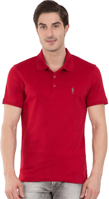 JOCKEY Solid Men Polo Neck Red T-Shirt