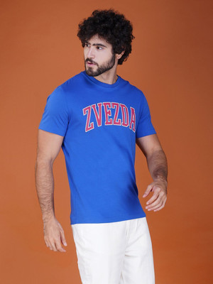 Zvezda Printed Men Round Neck Light Blue T-Shirt