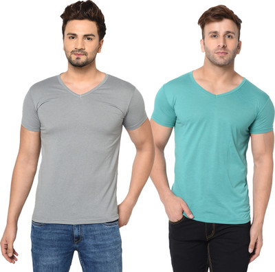 Tresna Fab Solid Men V Neck Multicolor T-Shirt