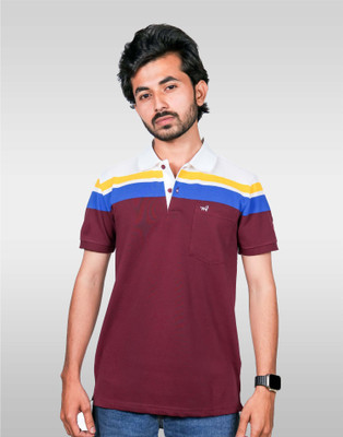Lynx Colorblock Men Polo Neck Multicolor T-Shirt