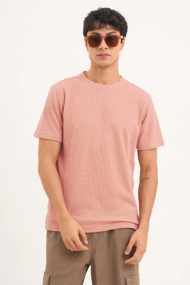 METRONAUT Printed Men Round Neck Pink T-Shirt