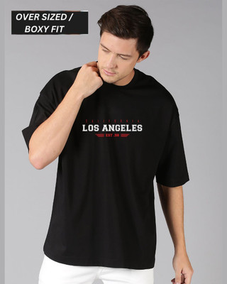 UrGear Printed Men Round Neck Black T-Shirt