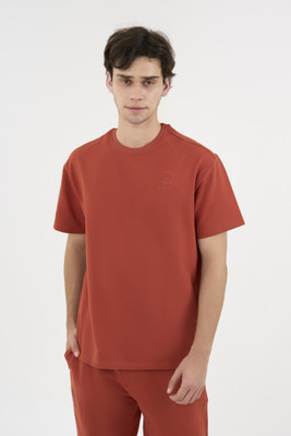 DCYPHR Graphic Print Men Round Neck Orange T-Shirt