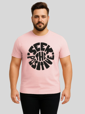 KART BLACK Cartoon Men Round Neck Pink T-Shirt