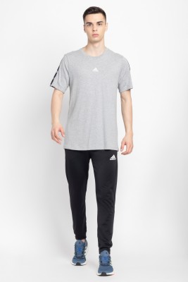 ADIDAS Printed Men Crew Neck Grey T-Shirt