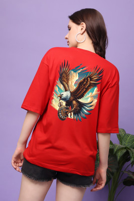 CORSICA Graphic Print Women Round Neck Red T-Shirt