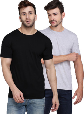 SLOWLORIS Solid Men Round Neck Multicolor T-Shirt