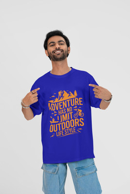 Stylewill Printed Men Round Neck Blue T-Shirt