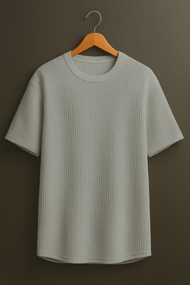 WAY TO TRENDY Self Design Men Round Neck Grey T-Shirt