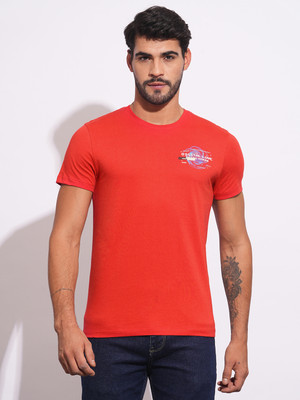 BEING HUMAN Graphic Print Men Round Neck Red T-Shirt
