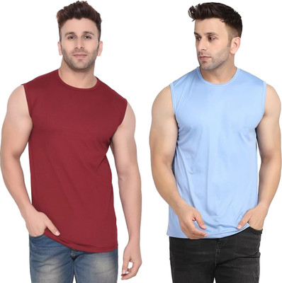 Adorbs Trend Solid Men Round Neck Beige T-Shirt
