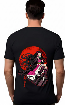 nowkart Graphic Print Men Round Neck Black T-Shirt