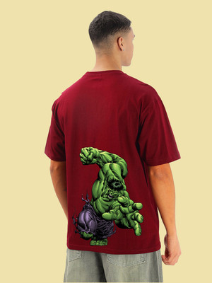BDSQUARE Graphic Print Men Round Neck Red T-Shirt