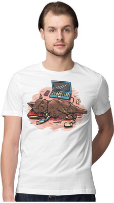 TheFreedomStore Graphic Print Men Round Neck White T-Shirt