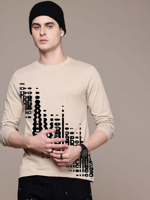 Moda Rapido Graphic Print Men Round Neck Beige T-Shirt