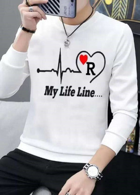 AFCollection Printed, Typography Men Round Neck White T-Shirt