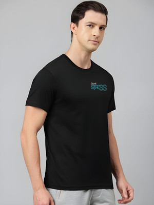 SZN Graphic Print Men Round Neck Black T-Shirt