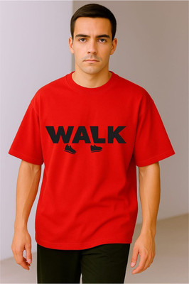 BLOSSOMTRADER Printed Men Round Neck Red T-Shirt