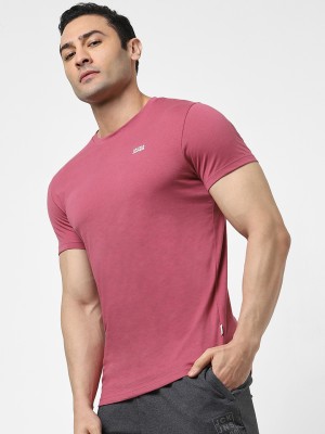 JACK & JONES Solid Men Round Neck Red T-Shirt