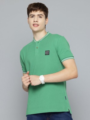 AEROPOSTALE Solid Men Henley Neck Green T-Shirt