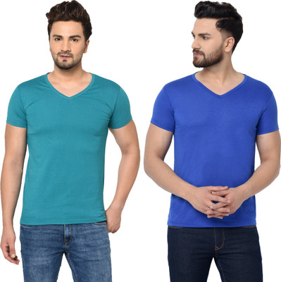 Tresna Fab Solid Men V Neck Multicolor T-Shirt