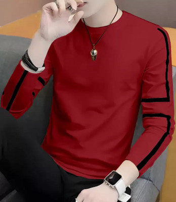 ATTITUDE START OF FASHION Colorblock Men Round Neck Red, Black T-Shirt