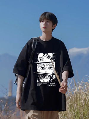 THALASI Graphic Print Men Round Neck Black T-Shirt
