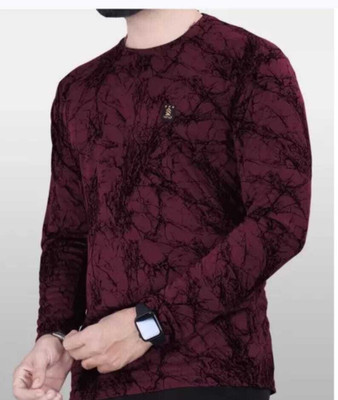 Magpy Printed Men Round Neck Maroon T-Shirt
