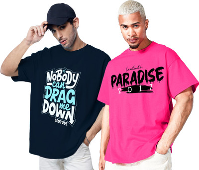 Leotude Printed Men Round Neck Multicolor T-Shirt