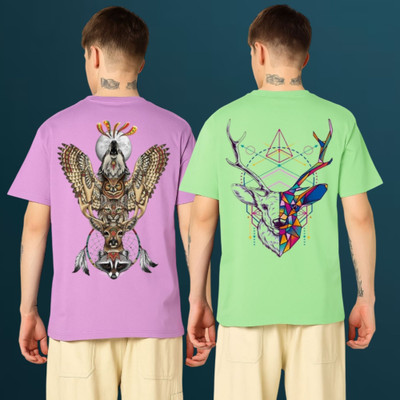 Kasendra Graphic Print Men Round Neck Multicolor T-Shirt