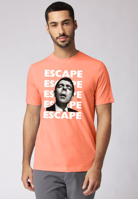 dunx Printed Men Round Neck Orange T-Shirt