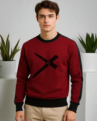 FASHIUM Printed Men Round Neck Maroon T-Shirt