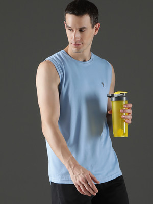 EPPE Solid Men Round Neck Light Blue T-Shirt