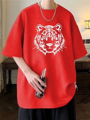 Cool Plus Printed Men Round Neck Red T-Shirt