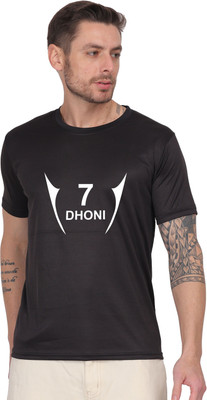 AZAADGARMENT Printed Men Round Neck Black T-Shirt