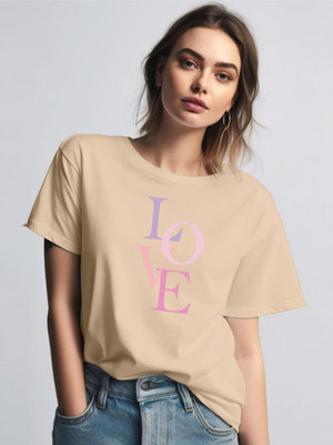 Moda Rapido Typography Women Round Neck White T-Shirt