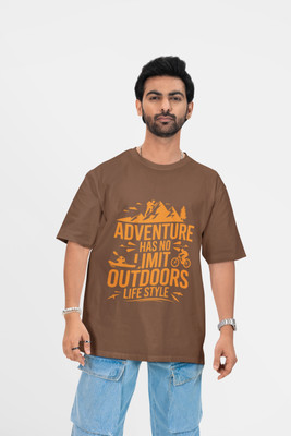 Stylewill Printed Men Round Neck Brown T-Shirt