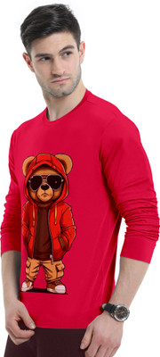Triptee Printed Men Round Neck Red T-Shirt