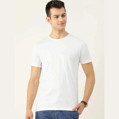 Activefashion Solid Men Round Neck White T-Shirt