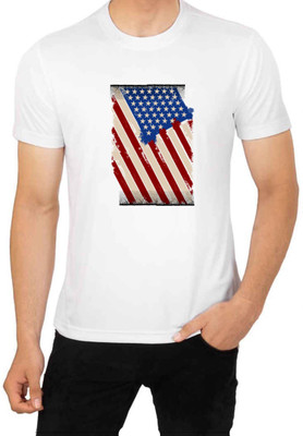 LV CARE Printed Men Round Neck White T-Shirt