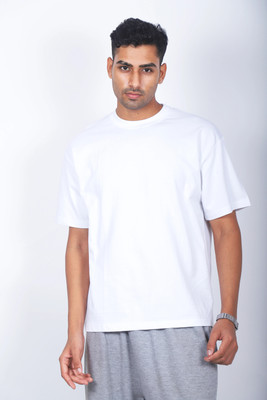 BLAKENTO Solid Men Round Neck White T-Shirt