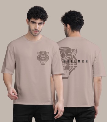 Bullmer Printed, Typography Men Round Neck Grey T-Shirt