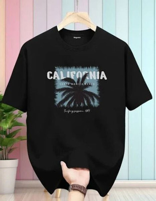 Birdhaus Floral Print Men Round Neck Black T-Shirt