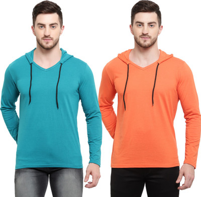 Tresna Trending Solid Men Hooded Neck Multicolor T-Shirt