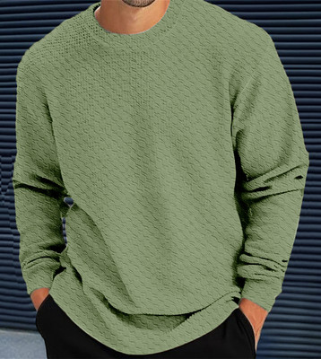 Force Solid Men Round Neck Light Green T-Shirt