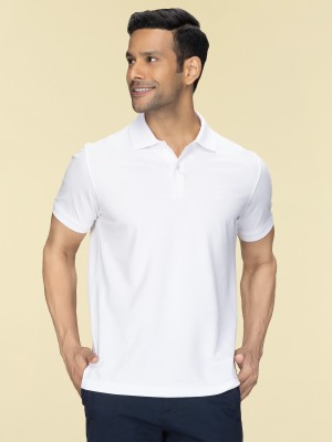 XYXX Solid Men Polo Neck White T-Shirt