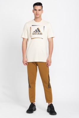 ADIDAS Printed Men Crew Neck White T-Shirt