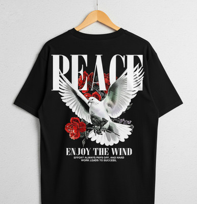 akatsuki clothing Printed Men Round Neck Reversible Black T-Shirt