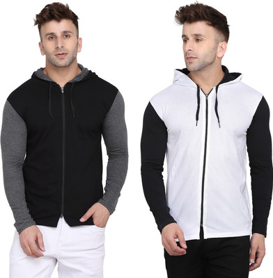 Blisstone Solid Men Hooded Neck Multicolor T-Shirt